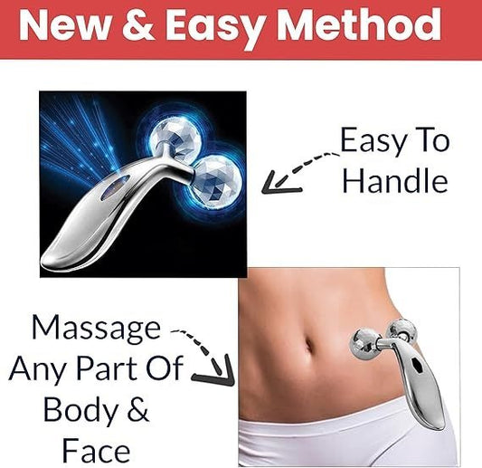 3d Manual Face Massager For Women Facial Massager and Face Roller For Glowing Skin Self Care Product Body Massage Tool Silver