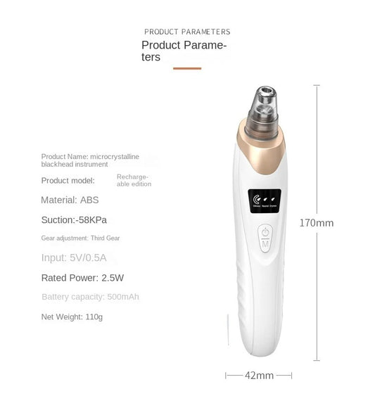 Upgraded Blackhead Remover Vacuum Facial Pore Cleaner Electric Acne Comedone Whitehead Extractor Tool 5 Probes For Women And Men