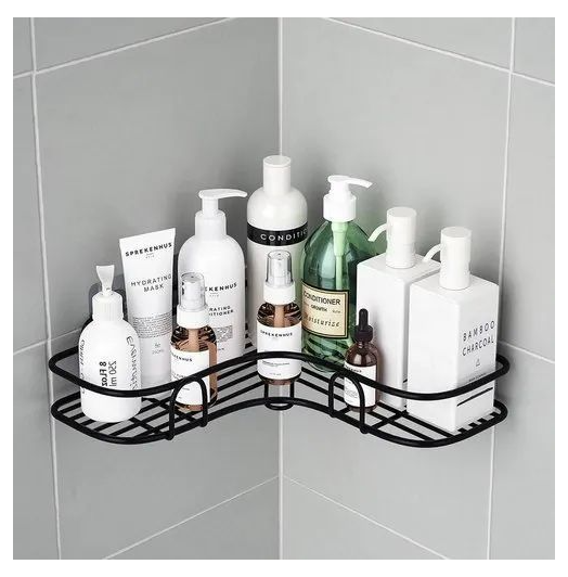 Bathroom Kitchen Punch Corner Frame Shower Shelf
