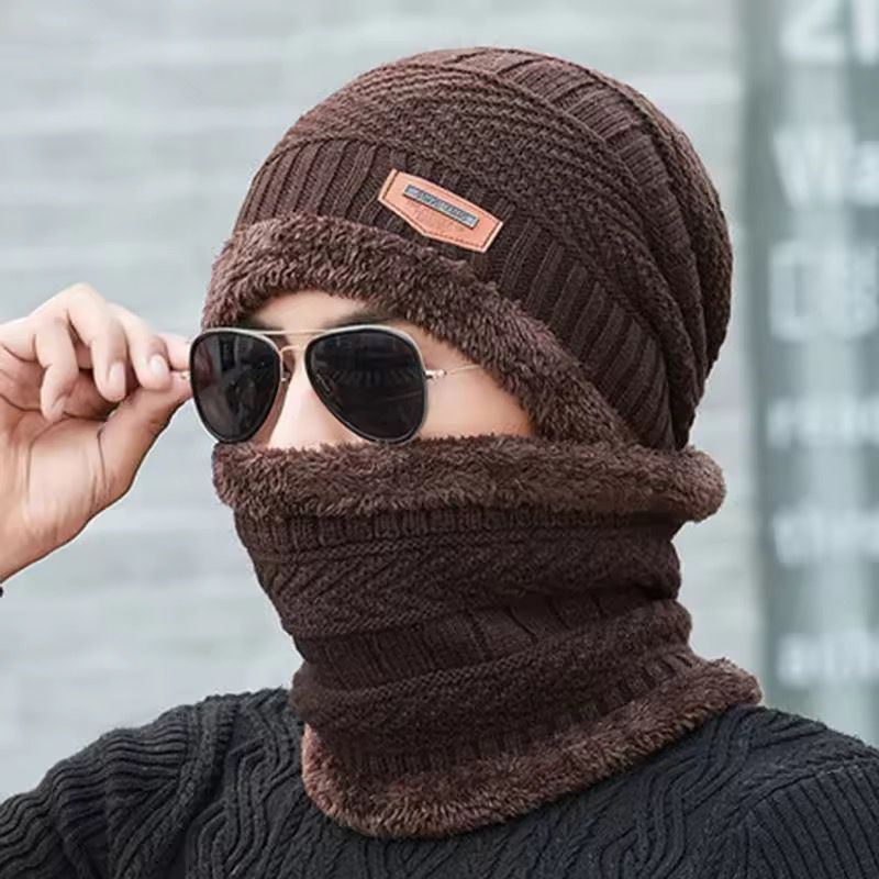 Premium Knitted Beanie Cap, Neck Gaiter And Touchscreen Gloves Combo Pack