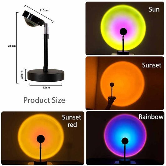Sunset Lamp (WITH REMOTE) 16 Colors LED Changing 3-in-1 Sunset Light lamp with Multiple Modes, Adjustable Brightness with Remote Control, Sunset Projection lamp Ideal for Kids & Adults