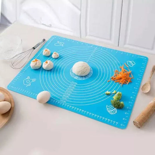 Silicone Baking Mat With Measurements Heat Resistant Cookie Sheet Oven Liner | Non Stick Flour Rolling Mat | Baking Mat Kneading Dough Pad (Random Color)