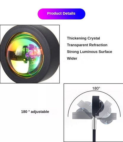 Sunset Lamp (WITH REMOTE) 16 Colors LED Changing 3-in-1 Sunset Light lamp with Multiple Modes, Adjustable Brightness with Remote Control, Sunset Projection lamp Ideal for Kids & Adults