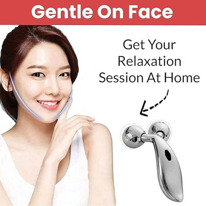 3d Manual Face Massager For Women Facial Massager and Face Roller For Glowing Skin Self Care Product Body Massage Tool Silver