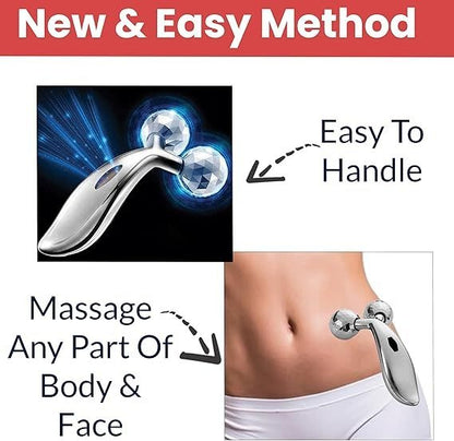 3d Manual Face Massager For Women Facial Massager and Face Roller For Glowing Skin Self Care Product Body Massage Tool Silver