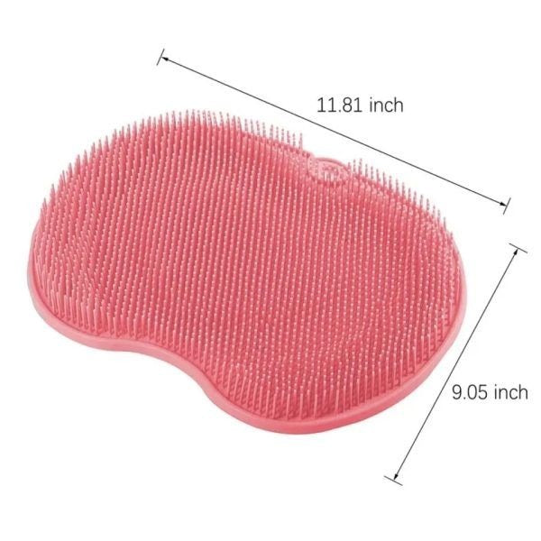 Shower mat for feet and back, wall mounted shower foot scrubber with suction cups, silicone massage foot scrubber for shower