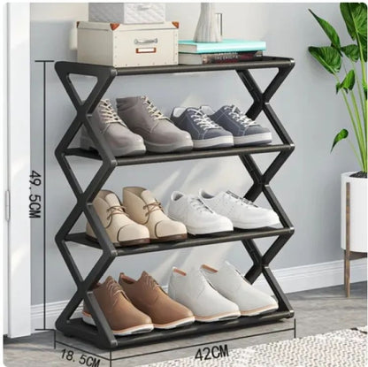 Household Simple Multi 3layer Space saving Xshaped Shoe Rack Multi functional Assembly Shoe Cabinet Dust proof Storage Rack