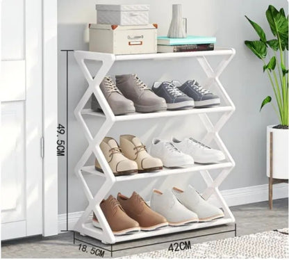 Household Simple Multi 3layer Space saving Xshaped Shoe Rack Multi functional Assembly Shoe Cabinet Dust proof Storage Rack