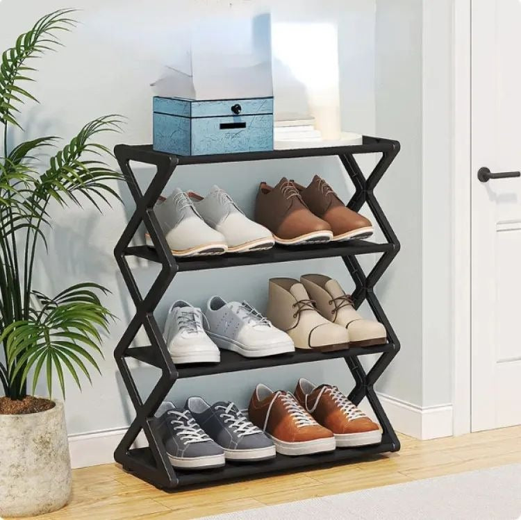 Household Simple Multi 3layer Space saving Xshaped Shoe Rack Multi functional Assembly Shoe Cabinet Dust proof Storage Rack