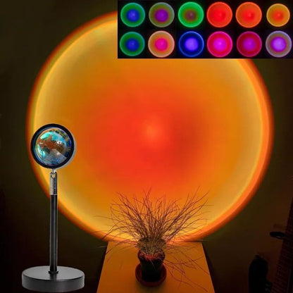 Sunset Lamp (WITH REMOTE) 16 Colors LED Changing 3-in-1 Sunset Light lamp with Multiple Modes, Adjustable Brightness with Remote Control, Sunset Projection lamp Ideal for Kids & Adults