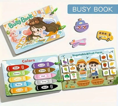 Montessori Quiet Busy Book for Toddlers – 12 Theme Educational Learning Activity Book for Kids | Early Development Toy