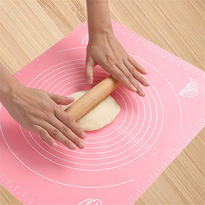 Silicone Baking Mat With Measurements Heat Resistant Cookie Sheet Oven Liner | Non Stick Flour Rolling Mat | Baking Mat Kneading Dough Pad (Random Color)