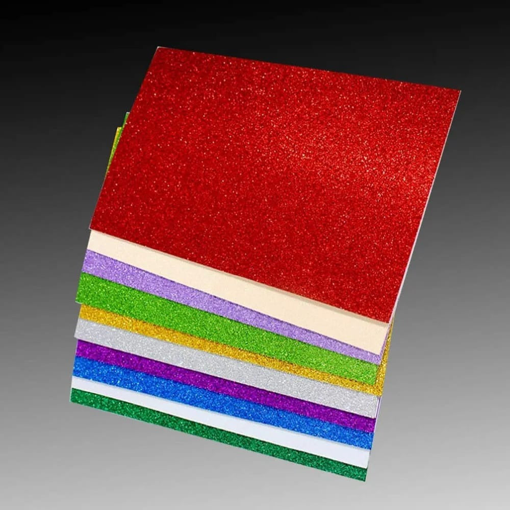 10PCS Glitter Foam Sheets – Premium A4 EVA Craft Adhesive Glitter Paper for DIY, Scrapbooking & School Projects