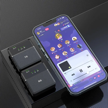 SX9 Wireless Microphone For Android, PC, Laptop, Tablet & Camera | 360° Noise Reduction HD Dual Mic | Long Battery Life Vlog & Live Recording Mic