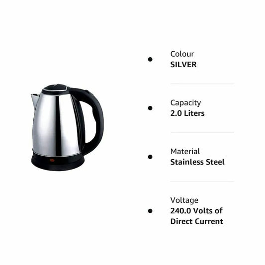 Automatic Electric Kettle 2.0L – Stainless Steel Hot Water Boiler with Auto Shut-Off, LED Display & Temperature Control