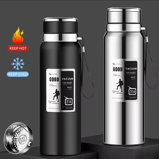 1000ml Large Capacity Stainless Steel Thermos Bottle – Hot & Cold Vacuum Flask Water Bottle (Random color)
