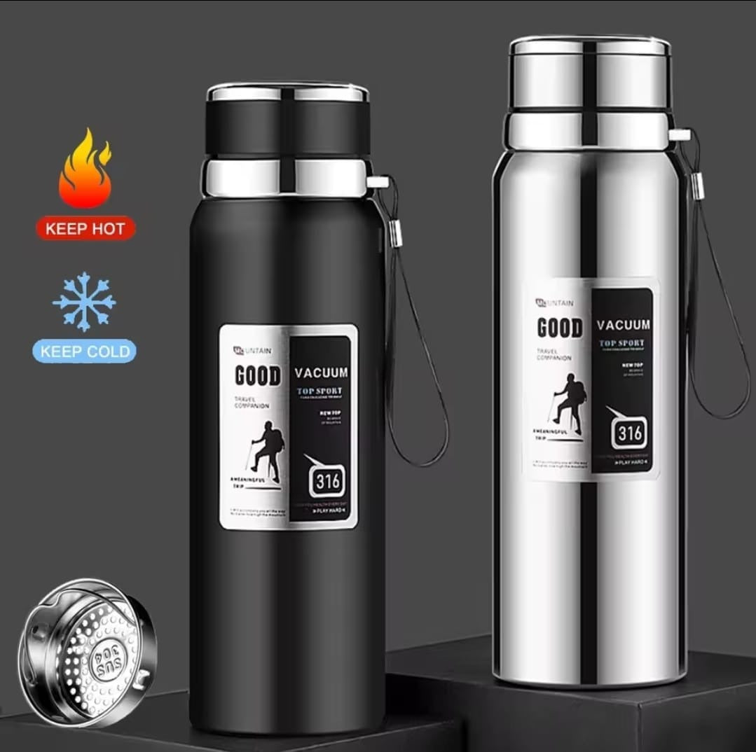 1000ml Large Capacity Stainless Steel Thermos Bottle – Hot & Cold Vacuum Flask Water Bottle (Random color)