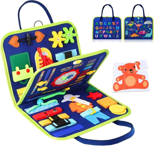 Reusable Montessori Busy Book For Toddlers | Educational Learning Toy With Stickers And Flashcards | Quiet Travel Activity Board For Kids | Early Skill And Motor Development (4 Page)