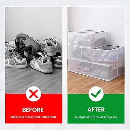 Transparent Storage Shoe Box Steel Structure Free Installation Shoe Cabinet