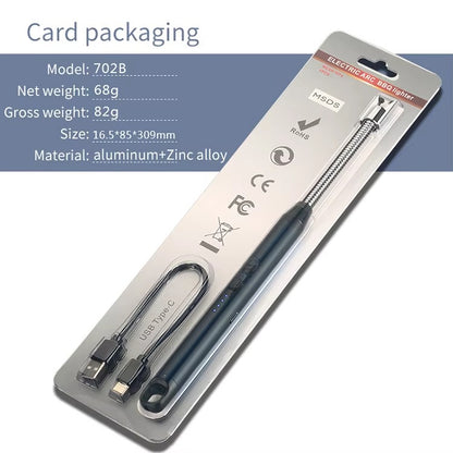 360° Outdoor Kitchen Lighter | USB Rechargeable Electronic Arc Lighter With Flexible Neck, Safety Lock