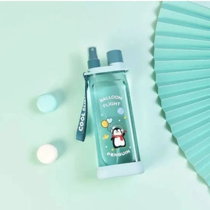 Square Shaped Double Layer Plastic Straw Water Bottle