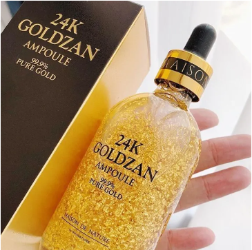 24K Goldzan Facial Serum Ampoule Pure Gold 99.9% Maison De Nature 100 ml Made in Korea.