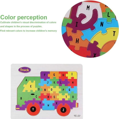 Wooden Alphabet Puzzle Board – Premium A-Z English Letters Learning Toy for Kids