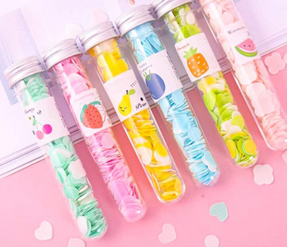 Disposable Paper Soap with Portable Tube Bottle – Multi-Color Travel Soap Sheets for Hand Washing, Camping, and Outdoor Use