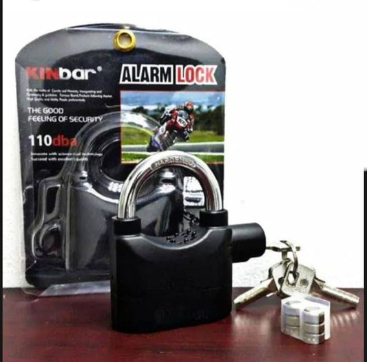 Universal Security Alarm Lock System Waterproof Black Anti Theft Siren 110Dba Alarm Anti Padlock