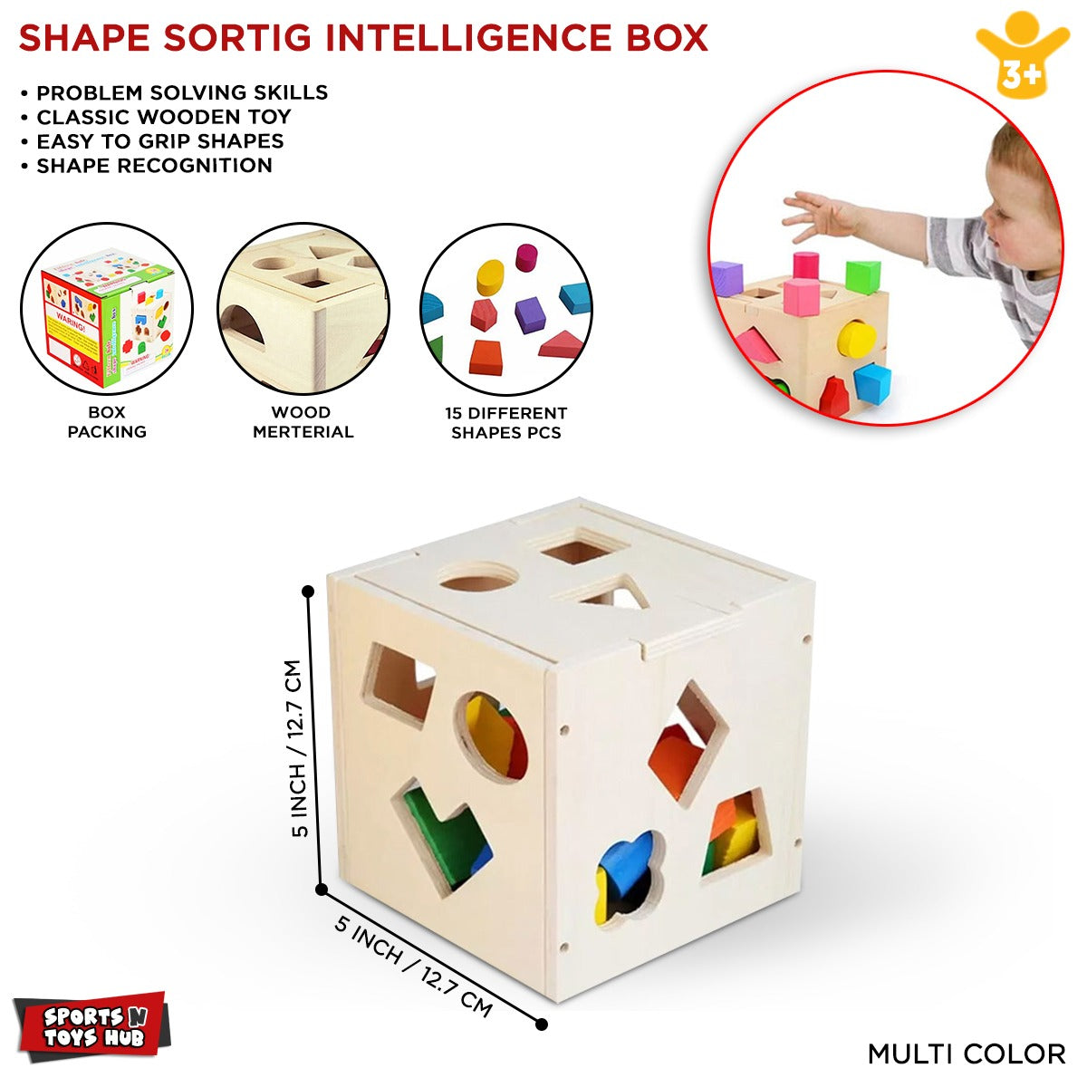 Wooden Hole Shape Intelligence Box Big
