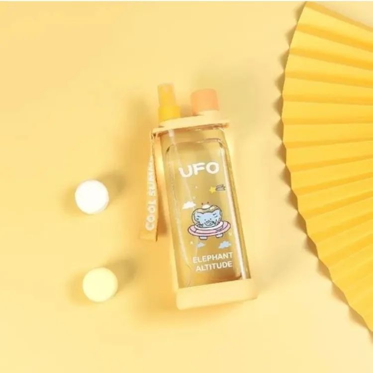 Square Shaped Double Layer Plastic Straw Water Bottle