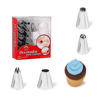 Cakeware 15 Piece Cake Decorating Set Frosting Icing Piping Bag Tips With Steel Nozzles