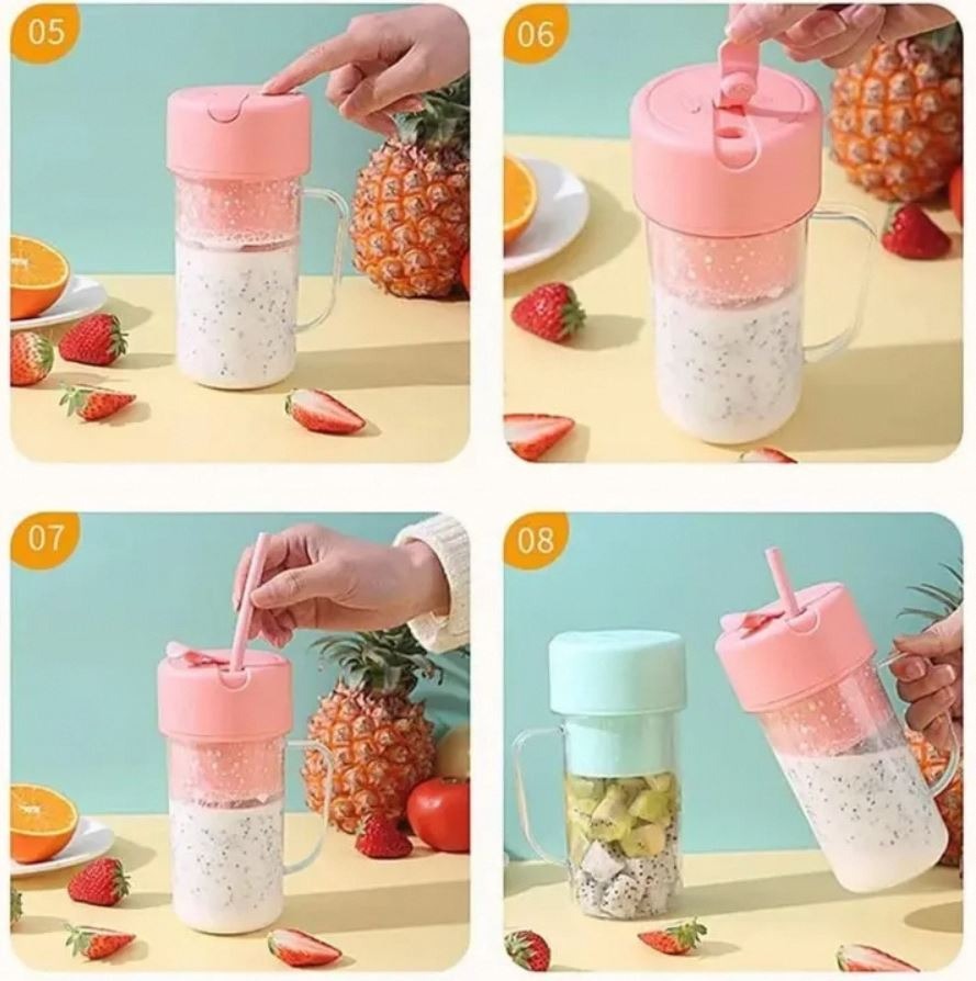 500ml Portable Juicer With Straw