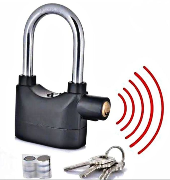 Universal Security Alarm Lock System Waterproof Black Anti Theft Siren 110Dba Alarm Anti Padlock