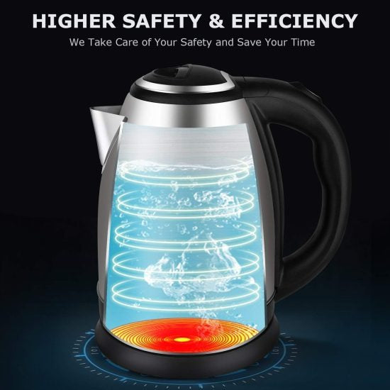 Automatic Electric Kettle 2.0L – Stainless Steel Hot Water Boiler with Auto Shut-Off, LED Display & Temperature Control