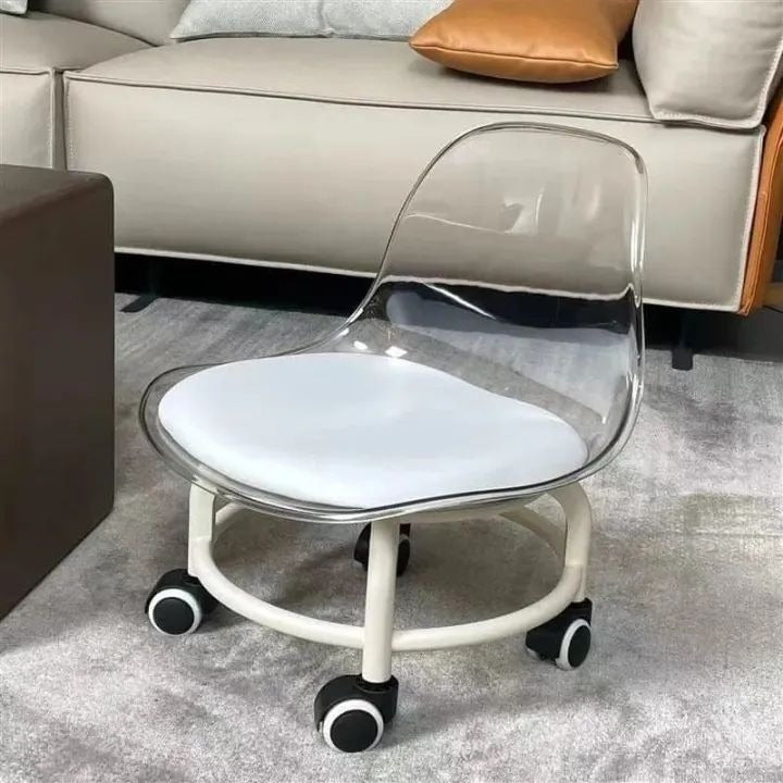 Rotatable Transparent Heavy Duty Chair with Wheels
