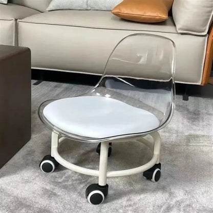 Rotatable Transparent Heavy Duty Chair with Wheels