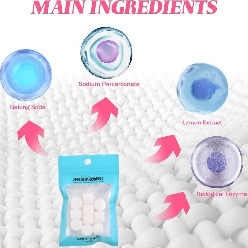 10pcs Effervescent Clothes Stain Remover Tablets Powerful Laundry Cleaning Solution