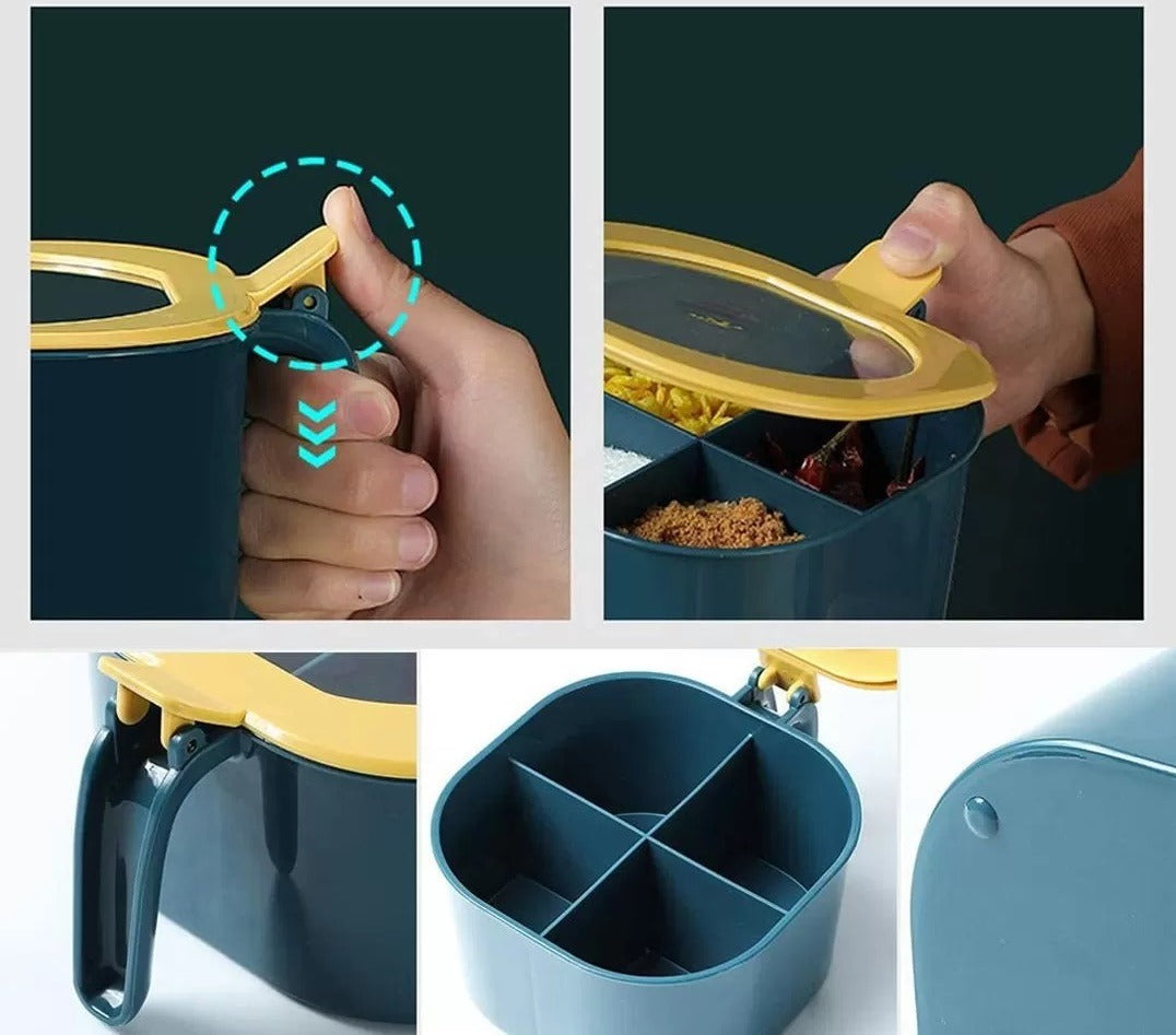 4 In 1 Partition Kitchen Seasoning Spice Box