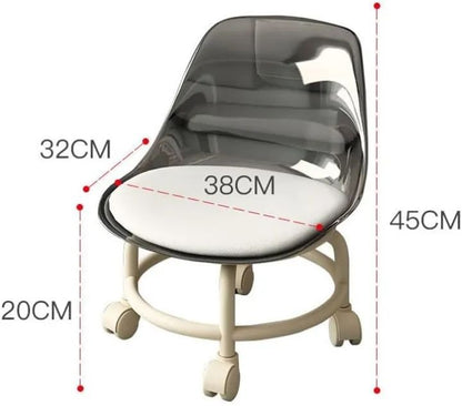 Rotatable Transparent Heavy Duty Chair with Wheels