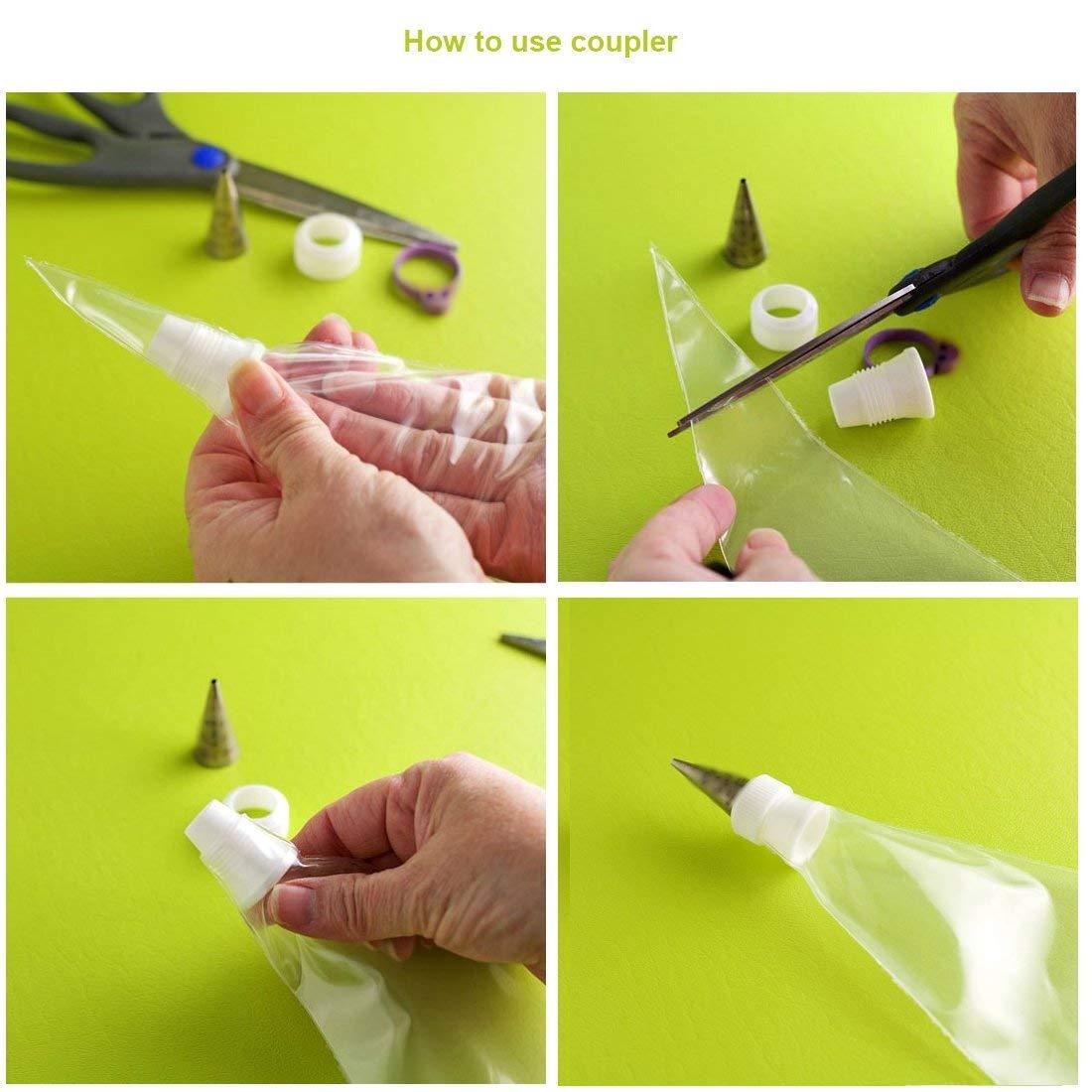 Cakeware 15 Piece Cake Decorating Set Frosting Icing Piping Bag Tips With Steel Nozzles