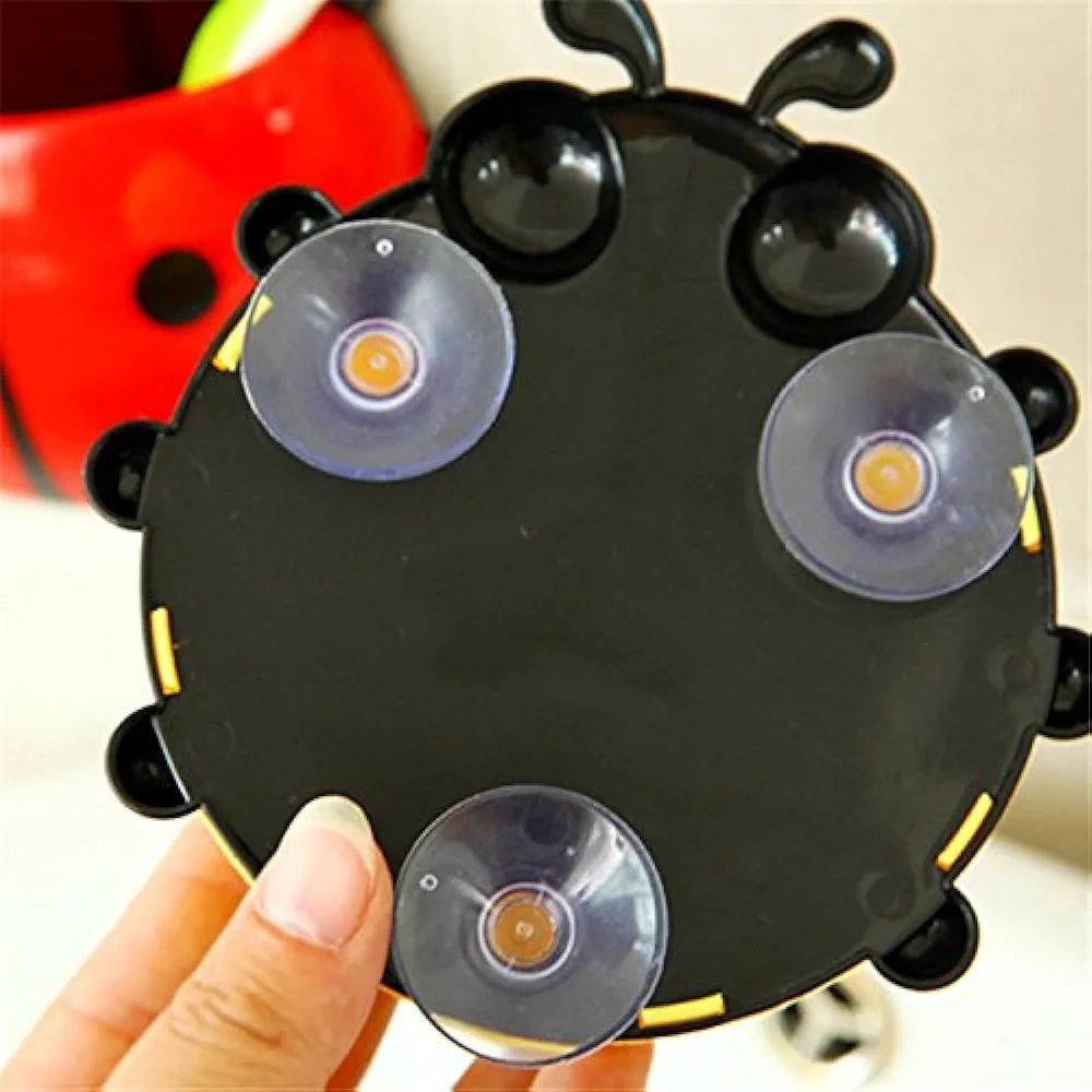 Creative Cute Cartoon Ladybug Kids Wall Suction Cup Mount Toothbrush Toothpaste Holder