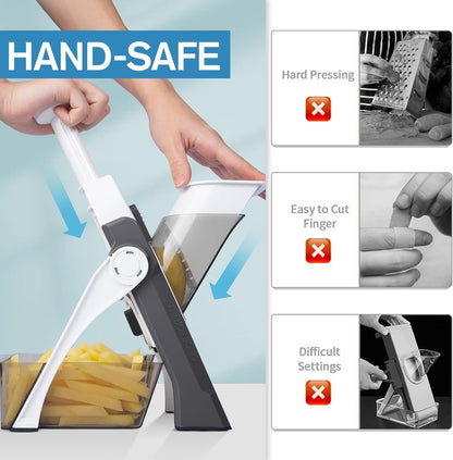 Safe And Multifunctional Mandoline Slicer Adjustable Vegetable Cutter