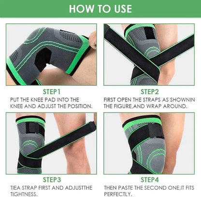 Knee Support Band For Pressure Weaving With 3D Weave Protection Against Injury Pressure Adjustable Knee Support For Men And Women