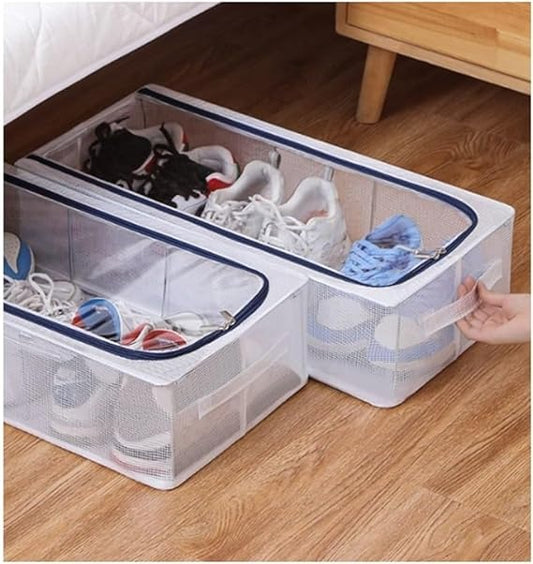 Transparent Storage Shoe Box Steel Structure Free Installation Shoe Cabinet