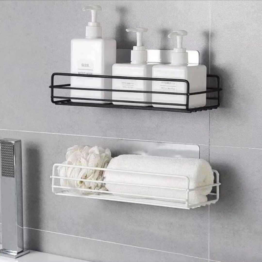 Bathroom Kitchen Punch Corner Frame Shower Shelf