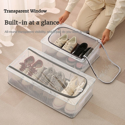 Transparent Storage Shoe Box Steel Structure Free Installation Shoe Cabinet