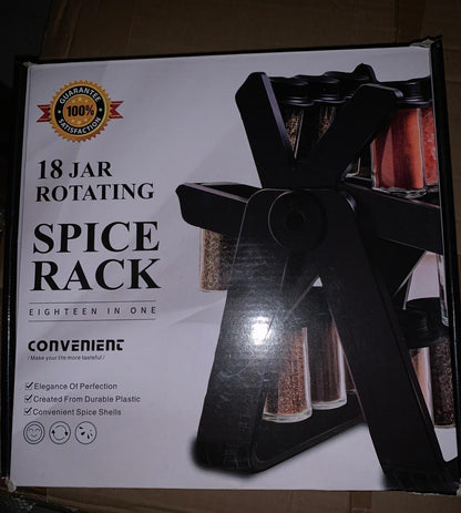 8-Jar Rotating Spice Rack Organizer Set – Windmill Design with Glass Jars, Spice Labels & Funnel – Complete Kitchen Spice Storage Solution