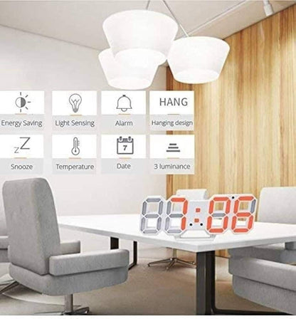 3D LED Digital Wall Clock