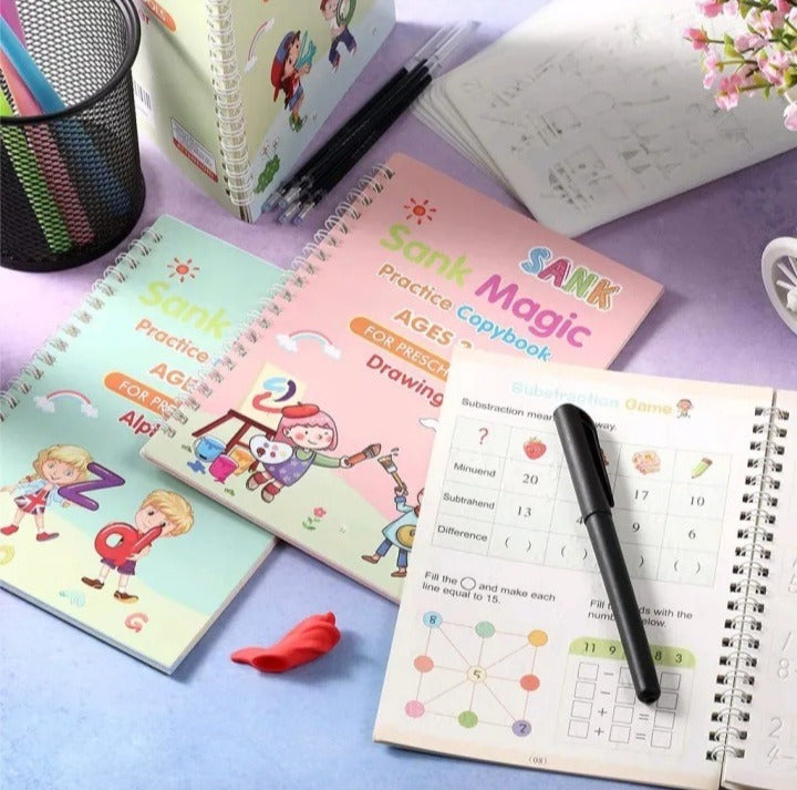 Sank Magic Book Reusable Handwriting Book Set for Kids